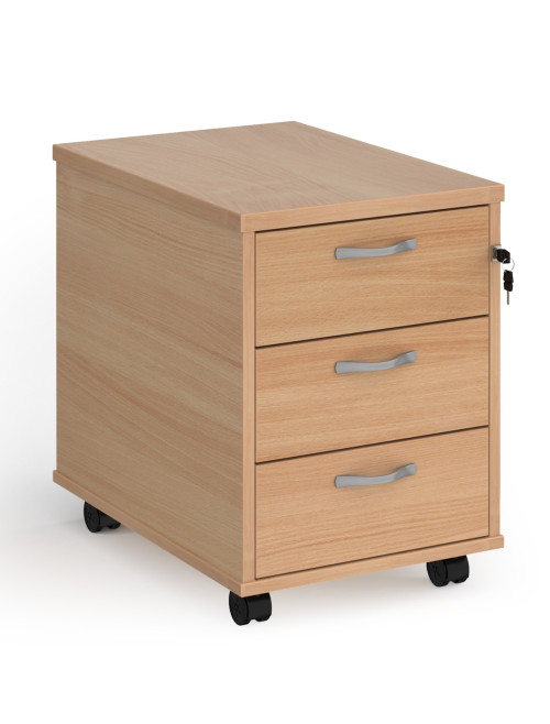 Beech Office Desk 1400mm Maestro and 3 Drawer Storage Pedestal Bundle SBS314B by Dams - enlarged view