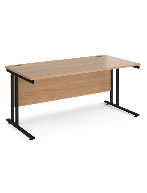 Beech Office Desk 1600mm Maestro and 3 Drawer Storage Pedestal Bundle SBS316B by Dams - enlarged view