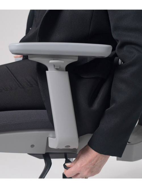 Heavy Duty Shelby 23 Stone Black Mesh Office Chair with Headrest SHL301K2-K - enlarged view