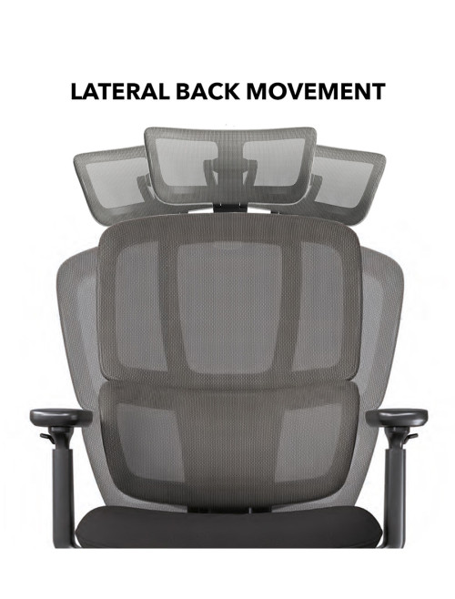 Heavy Duty Shelby 23 Stone Black Mesh Office Chair with Headrest SHL301K2-K - enlarged view