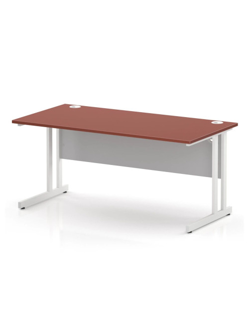Brick Red Office Desk Impulse 1600mm Rectangular Straight Desk TT000413 - enlarged view