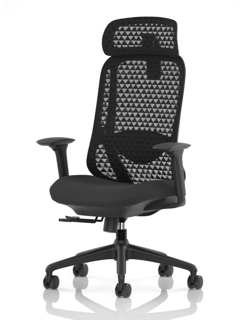 Mesh Office Chair Black Prism Ergonomic Office Chair with Headrest OP000379 - enlarged view