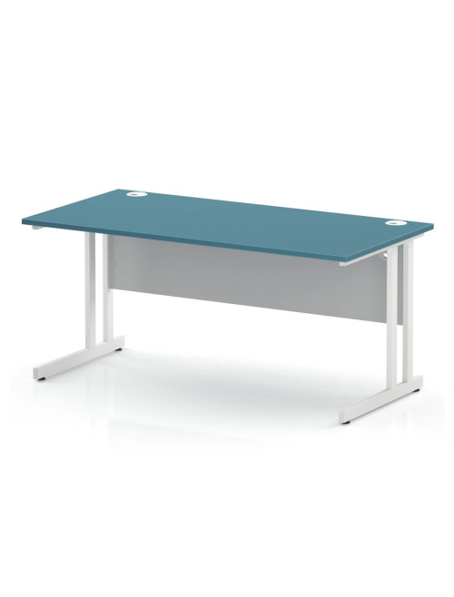 Dark Teal Office Desk Impulse 1600mm Rectangular Straight Desk TT000415 - enlarged view