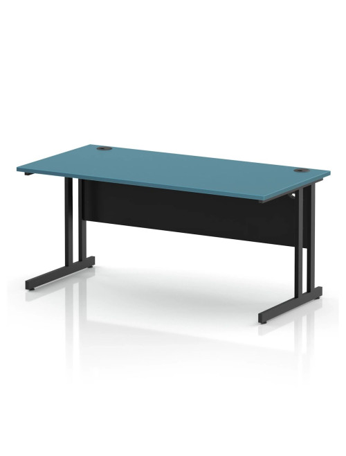 Dark Teal Office Desk Impulse 1600mm Rectangular Straight Desk TT000415 - enlarged view
