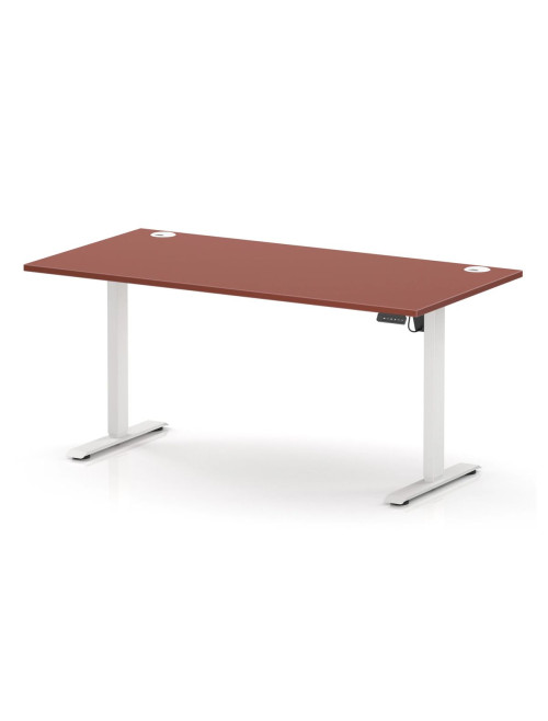 Air Lite Height Adjustable Office Desk Brick Red 1600mm Sit Stand Desk HA04505 - enlarged view