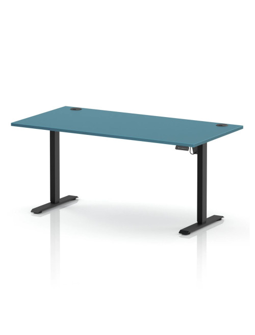 Air Lite Height Adjustable Office Desk Dark Teal 1600mm Sit Stand Desk HA04511 - enlarged view