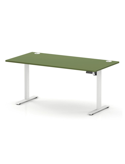 Air Lite Height Adjustable Office Desk Moss Green 1600mm Sit Stand Desk HA04517 - enlarged view
