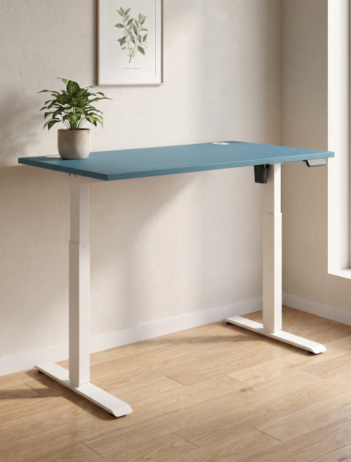 Air Lite Height Adjustable Office Desk Dark Teal 1200mm Sit Stand Desk HA04481