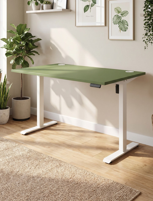 Air Lite Height Adjustable Office Desk Moss Green 1200mm Sit Stand Desk HA04487