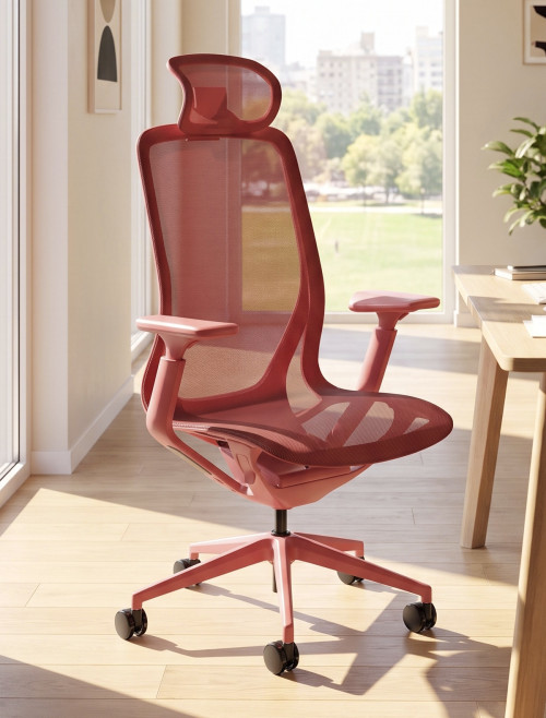 Mesh Office Chair Lumo Volt Red Task Operator Chair EX000273 - enlarged view