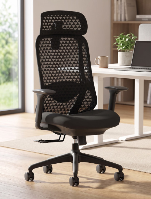 Mesh Office Chair Black Prism Ergonomic Office Chair with Headrest OP000379