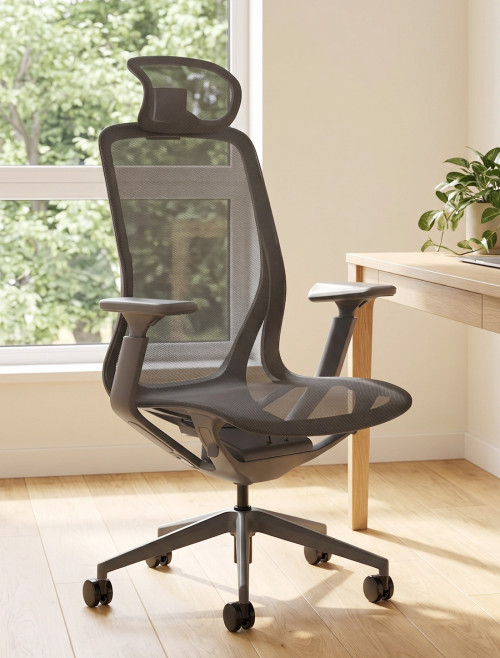Mesh Office Chair Lumo Shadow Grey Task Operator Chair EX000267 - enlarged view