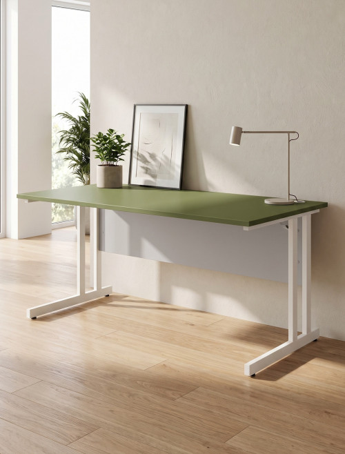 Moss Green Office Desk Impulse 1600mm Rectangular Straight Desk TT000417
