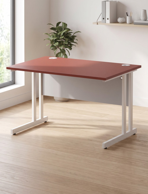 Brick Red Office Desk Impulse 1200mm Rectangular Straight Desk TT000393