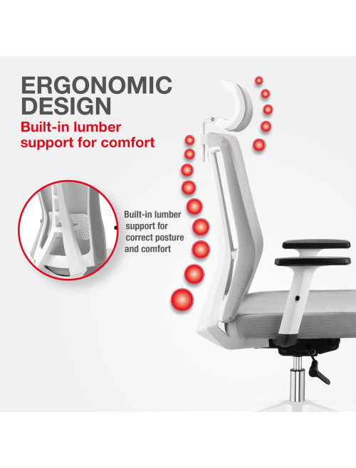 Mesh Office Chair Oxford Plus Grey Office Chair CH-OXFP-GRY - enlarged view