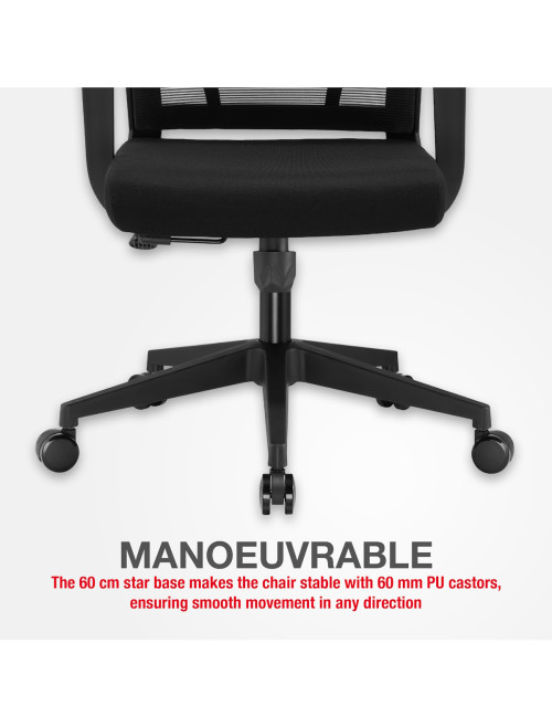Mesh Office Chair Cambridge Black Office Chair CH-CAM-BLK - enlarged view