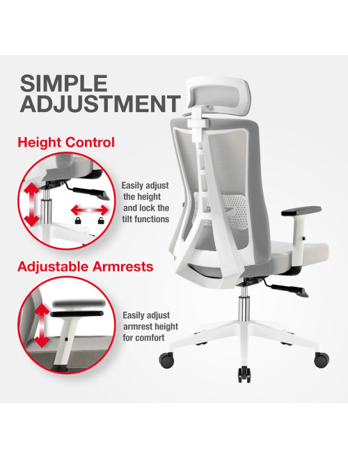 Mesh Office Chair Oxford Plus Grey Office Chair CH-OXFP-GRY - enlarged view