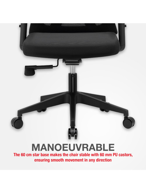 Mesh Office Chair Oxford Plus Black Office Chair CH-OXFP-BLK - enlarged view