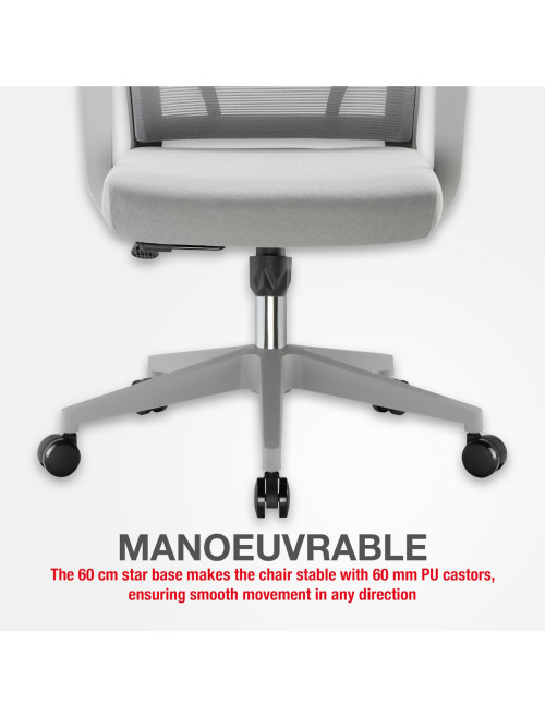 Mesh Office Chair Cambridge Grey Office Chair CH-CAM-GRY - enlarged view