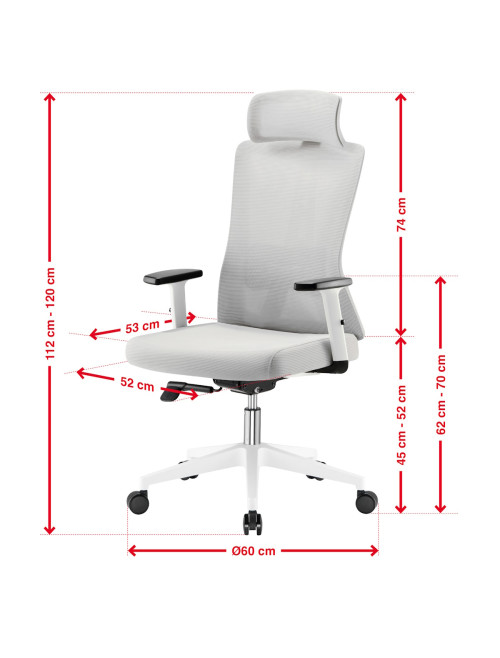 Mesh Office Chair Oxford Plus Grey Office Chair CH-OXFP-GRY - enlarged view