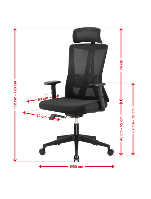 Mesh Office Chair Oxford Plus Black Office Chair CH-OXFP-BLK - enlarged view