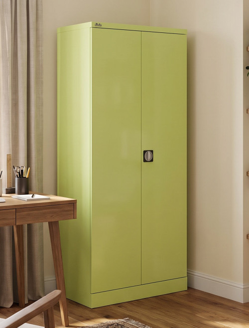 Office Storage Qube 2 Door Metal Office Cupboard Chlorophyll 1830mm QC2CHL