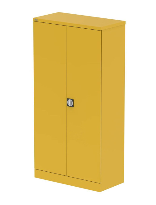 Office Storage Qube 2 Door Metal Office Cupboard Lemon Yellow 1830mm QC2YLW - enlarged view