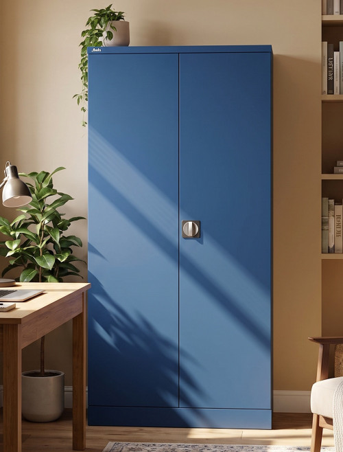 Office Storage Qube 2 Door Metal Office Cupboard Blue 1830mm QC2BLU
