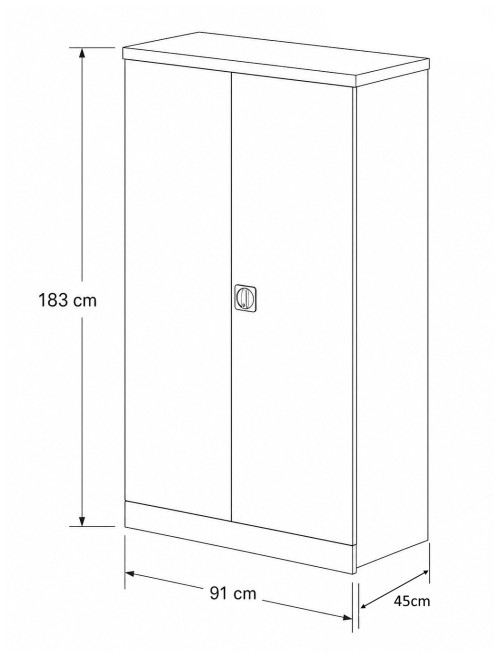 Office Storage Qube 2 Door Metal Office Cupboard Pastel Blue 1830mm QC2PBL - enlarged view
