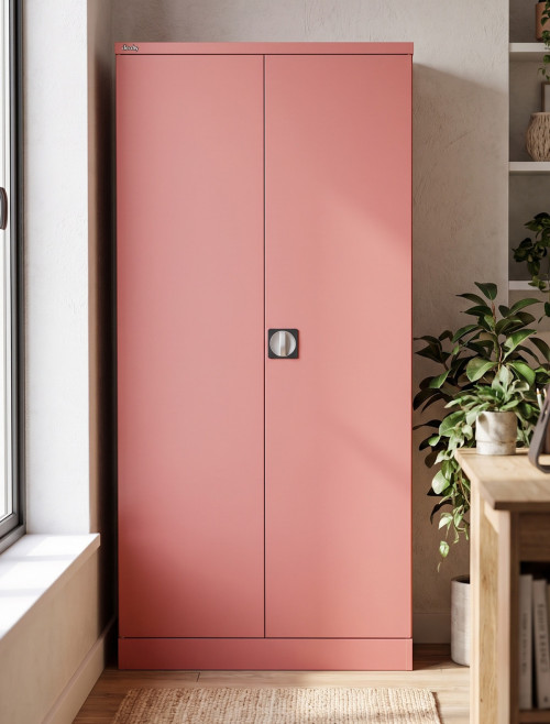 Office Storage Qube 2 Door Metal Office Cupboard Antique Pink 1830mm QC2PNK