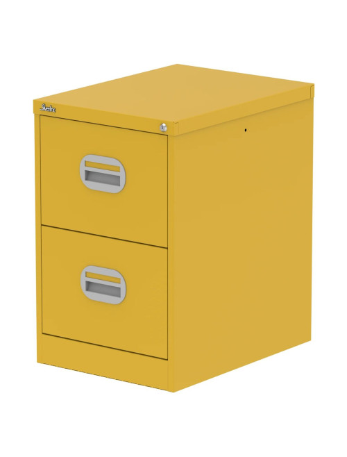 Office Storage Qube 2 Drawer Filing Cabinet Lemon Yellow Q2FCYLW - enlarged view