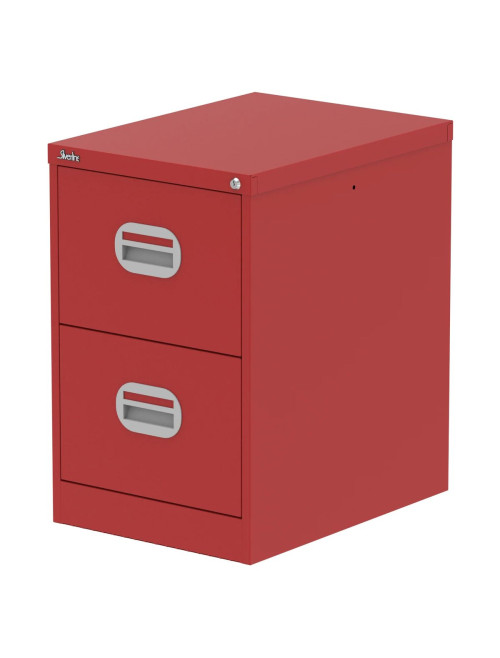 Office Storage Qube 2 Drawer Filing Cabinet Red Q2FCRED - enlarged view
