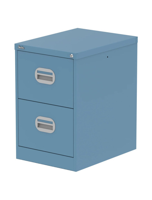 Office Storage Qube 2 Drawer Filing Cabinet Pastel Blue Q2FCPBL - enlarged view