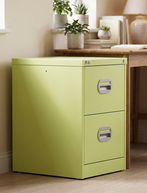 Office Storage Qube 2 Drawer Filing Cabinet Chlorophyll Q2FCCHL
