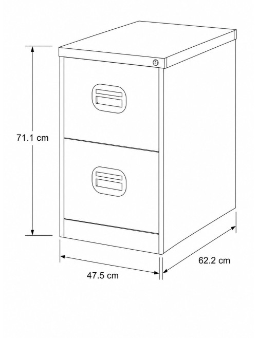 Office Storage Qube 2 Drawer Filing Cabinet Blue Q2FCBLU - enlarged view