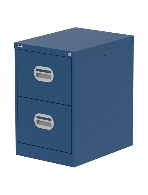 Office Storage Qube 2 Drawer Filing Cabinet Blue Q2FCBLU - enlarged view