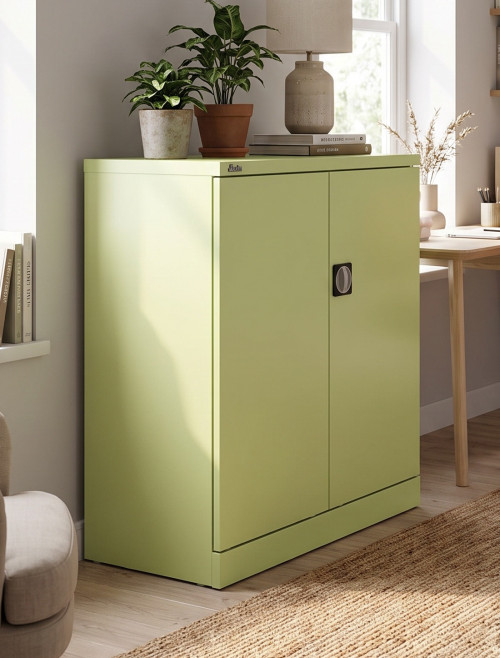 Office Storage Qube 2 Door Metal Office Cupboard Chlorophyll 1020mm QC1CHL