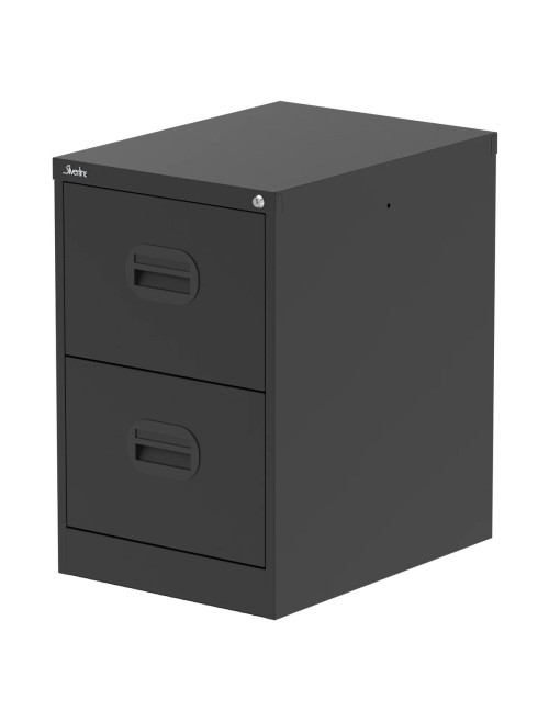 Office Storage Qube 2 Drawer Filing Cabinet Black Q2FCBLK - enlarged view