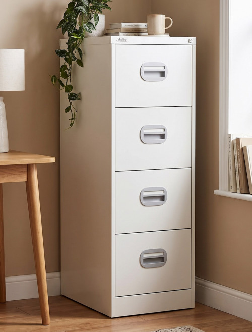 Office Storage Qube 4 Drawer Filing Cabinet White Q4FCWHT