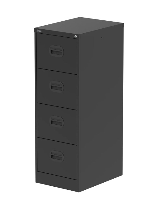 Office Storage Qube 4 Drawer Filing Cabinet Black Q4FCBLK - enlarged view