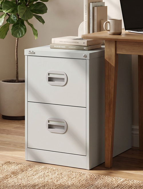 Office Storage Qube 2 Drawer Filing Cabinet Grey Q2FCGRY