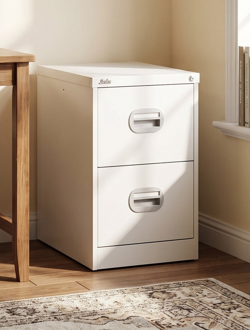 Office Storage Qube 2 Drawer Filing Cabinet White Q2FCWHT