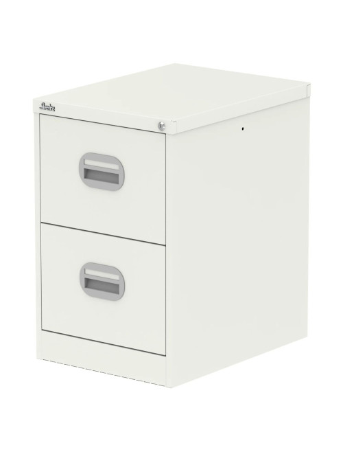 Office Storage Qube 2 Drawer Filing Cabinet White Q2FCWHT - enlarged view