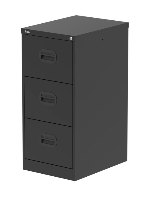 Office Storage Qube 3 Drawer Filing Cabinet Black Q3FCBLK - enlarged view