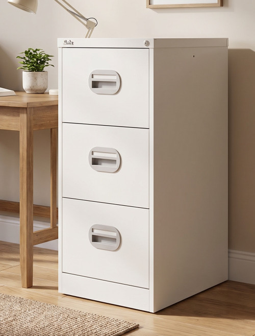 Office Storage Qube 3 Drawer Filing Cabinet White Q3FCWHT