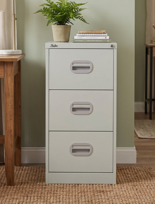 Office Storage Qube 3 Drawer Filing Cabinet Grey Q3FCGRY