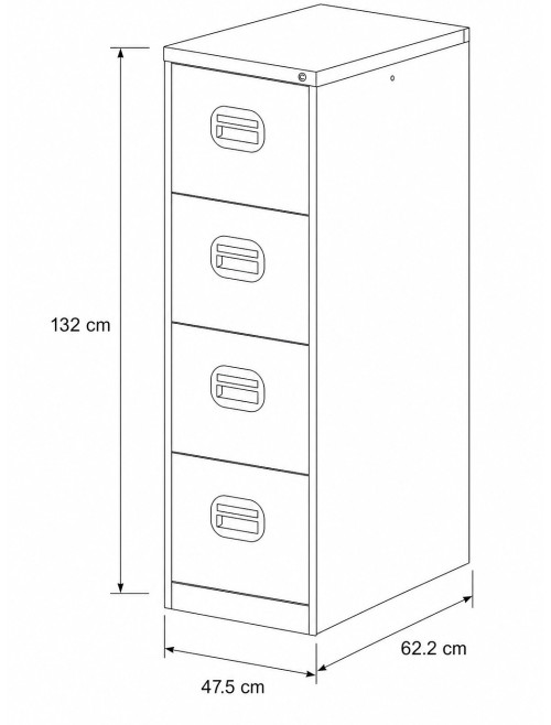 Office Storage Qube 4 Drawer Filing Cabinet Black Q4FCBLK - enlarged view