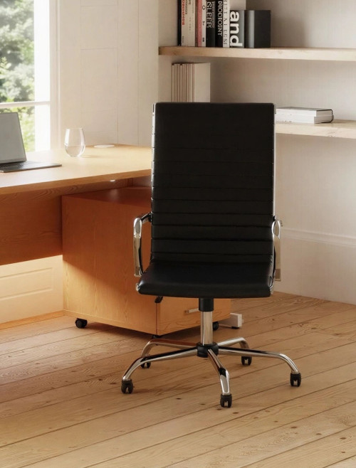 Office Chair Black Nola High Back Bonded Leather Executive Chair OP000226 - enlarged view