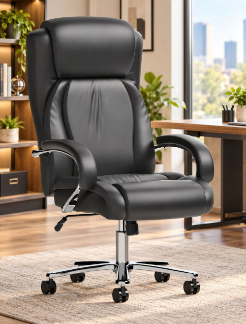 Heavy Duty Chair Austin Black Faux Leather 32 Stone Bariatric Chair OP000365