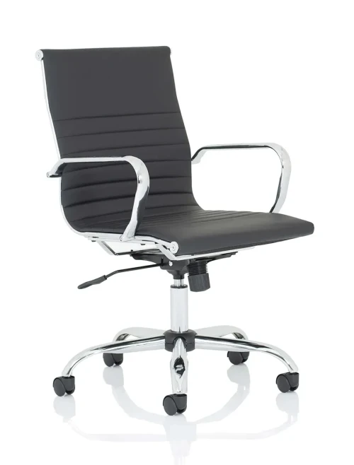 Office Chair Black Nola Medium Back Bonded Leather Executive Chair OP000225 - enlarged view